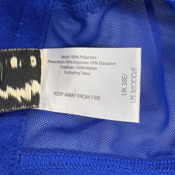 Gabi Fresh X Playful Promises Blue Sheer Mesh Bra 38DDD/F Adjustable Straps Unde - Picture 4 of 6